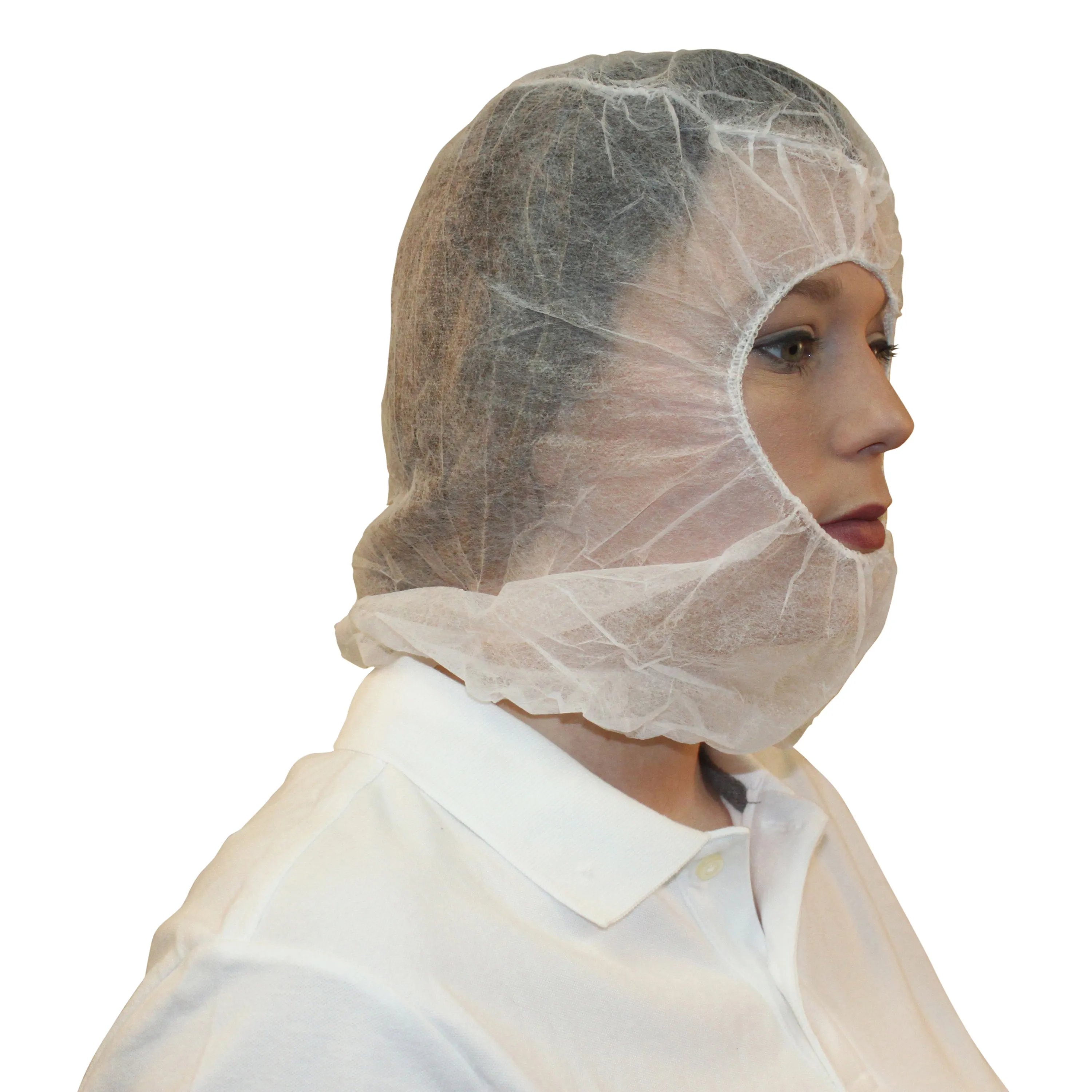 (1000/Case) Disposable White Hood Bouffant Beard Cover Combo