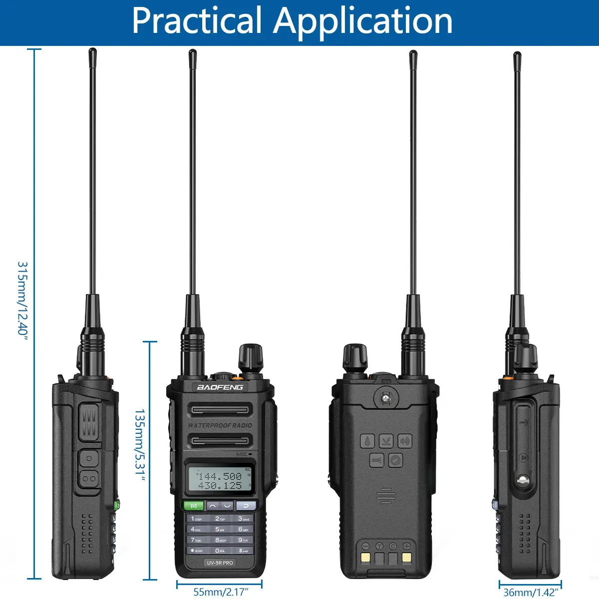 2023 Baofeng UV-9R Pro V1 V2 Waterproof IP68 16KM Walkie Talkie Type-C Charger UHF VHF Long Range UV-5R Upgrade Ham CB Radio