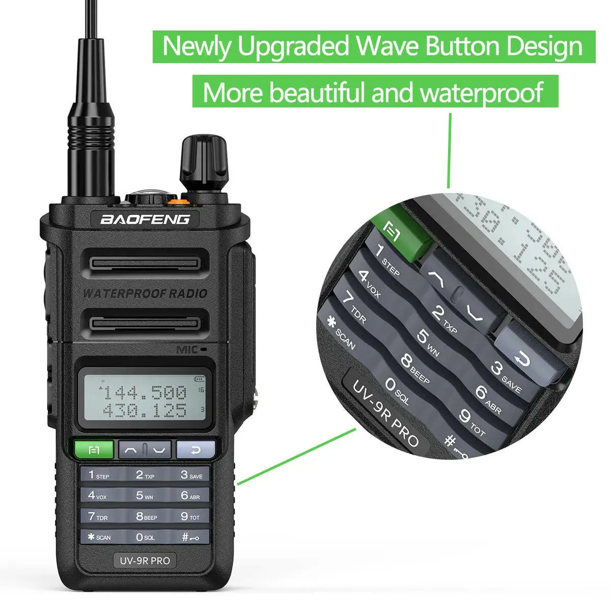 2023 Baofeng UV-9R Pro V1 V2 Waterproof IP68 16KM Walkie Talkie Type-C Charger UHF VHF Long Range UV-5R Upgrade Ham CB Radio