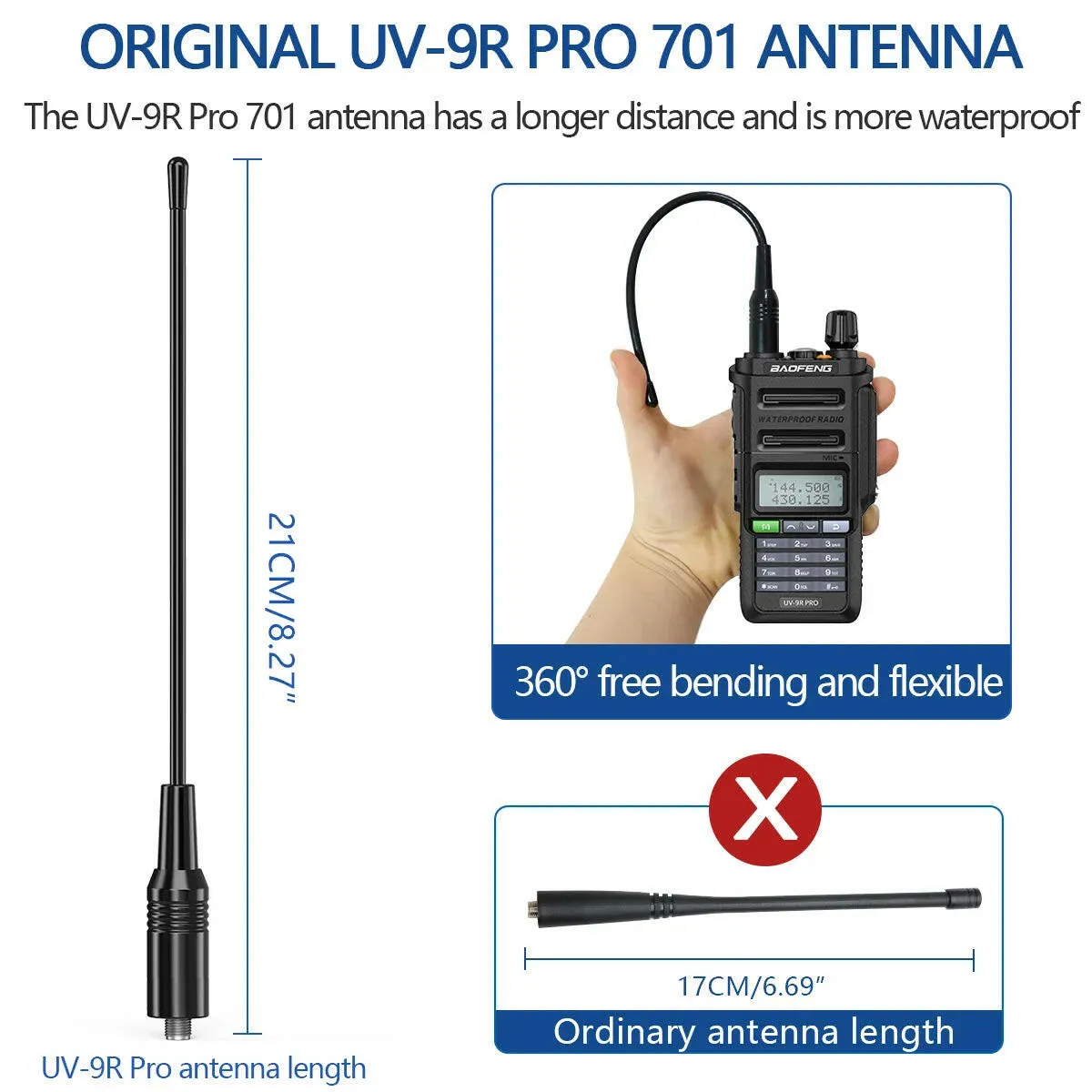 2023 Baofeng UV-9R Pro V1 V2 Waterproof IP68 16KM Walkie Talkie Type-C Charger UHF VHF Long Range UV-5R Upgrade Ham CB Radio