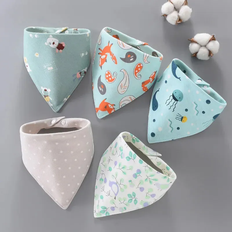 5-Piece Essential Waterproof Bib Bandanas