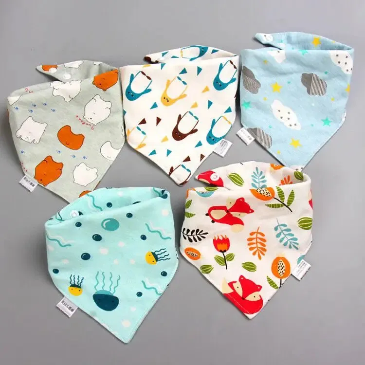 5-Piece Essential Waterproof Bib Bandanas