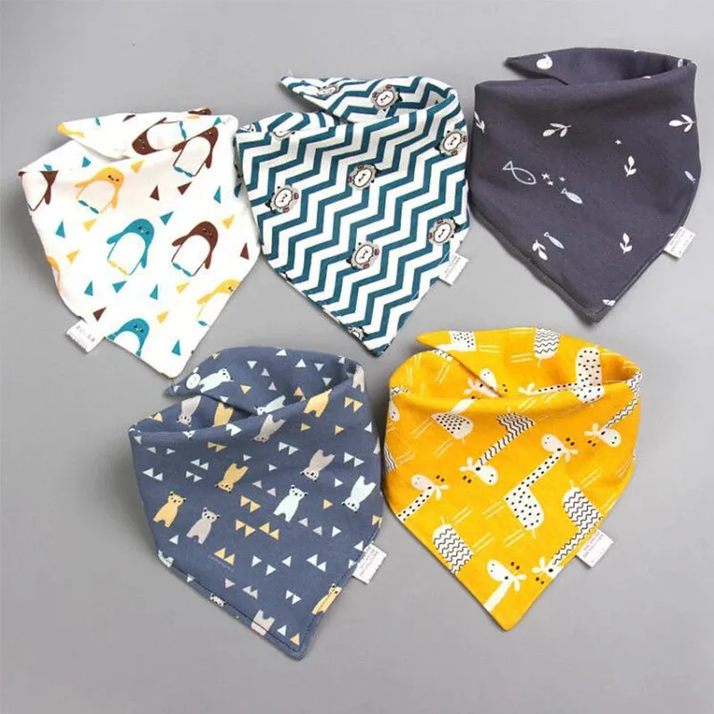 5-Piece Essential Waterproof Bib Bandanas