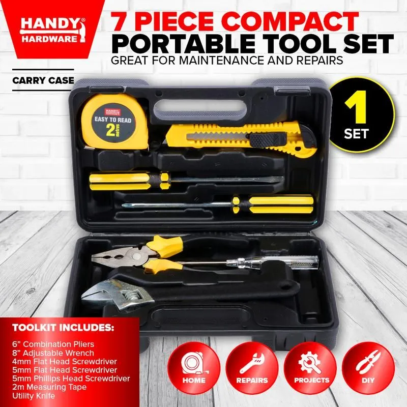 7 Pack Compact Portable Tool Set Kit
