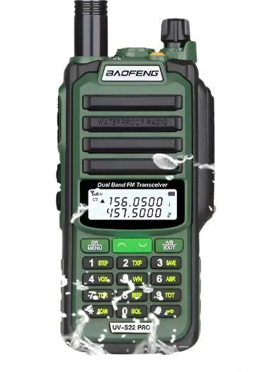 Baofeng UV-S22 Pro V2 10W IP68 Waterproof Walkie Talkie Dual Band Radio VHF UHF CB Ham Radio UV-9R Plus Portable Two Way Radio