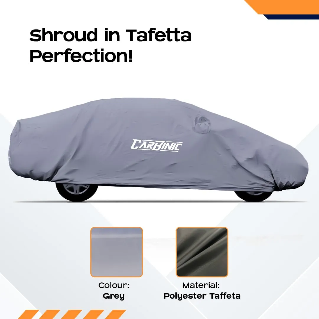 CARBINIC Car Body Cover for Hyundai Venue 2019 | Water Resistant, UV Protection Car Cover | Scratchproof Body Shield | Dustproof All-Weather Cover | Mirror Pocket & Antenna | Car Accessories, Grey