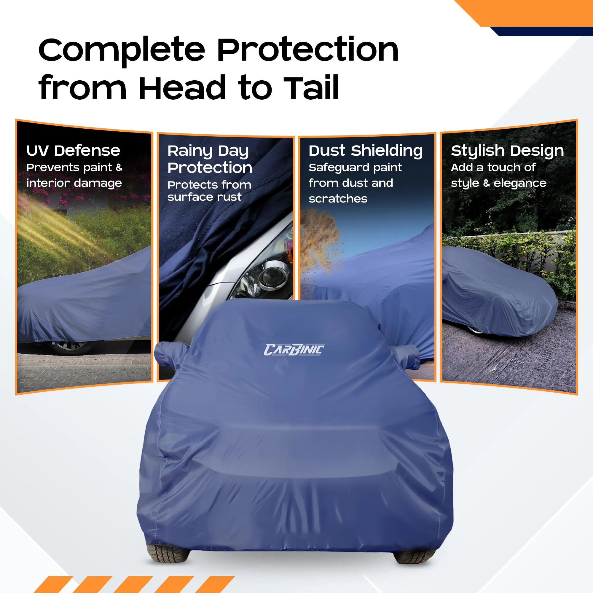 CARBINIC Car Body Cover for Renault Kiger |Water Resistant, UV Protection Car Cover |Scratchproof Body Shield| Dustproof All-Weather Cover| Mirror Pocket & Antenna |Car Accessories