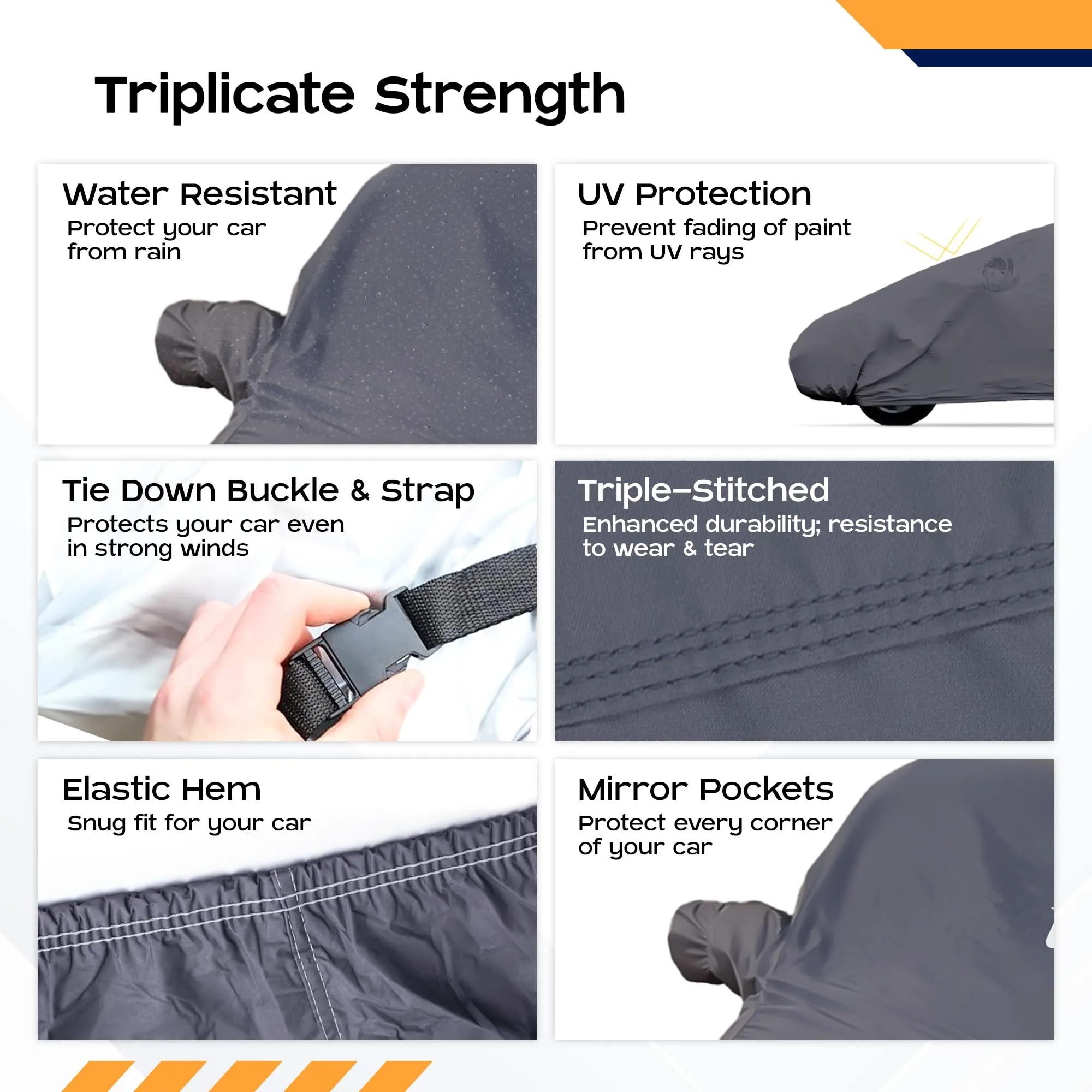 CARBINIC Car Body Cover for Volkswagen Virtus 2022 |Water Resistant, UV Protection Car Cover |Scratchproof Body Shield| Dustproof All-Weather Cover| Mirror Pocket & Antenna |Car Accessories