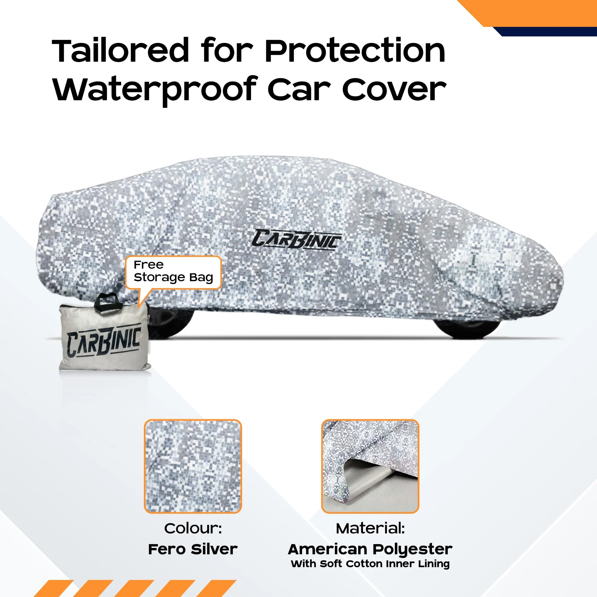CARBINIC Waterproof Car Body Cover for Honda Elevate 2023 | Dustproof, UV Proof Car Cover | Car Accessories | Mirror Pockets & Antenna Triple Stitched | Double Layered Soft Cotton Lining