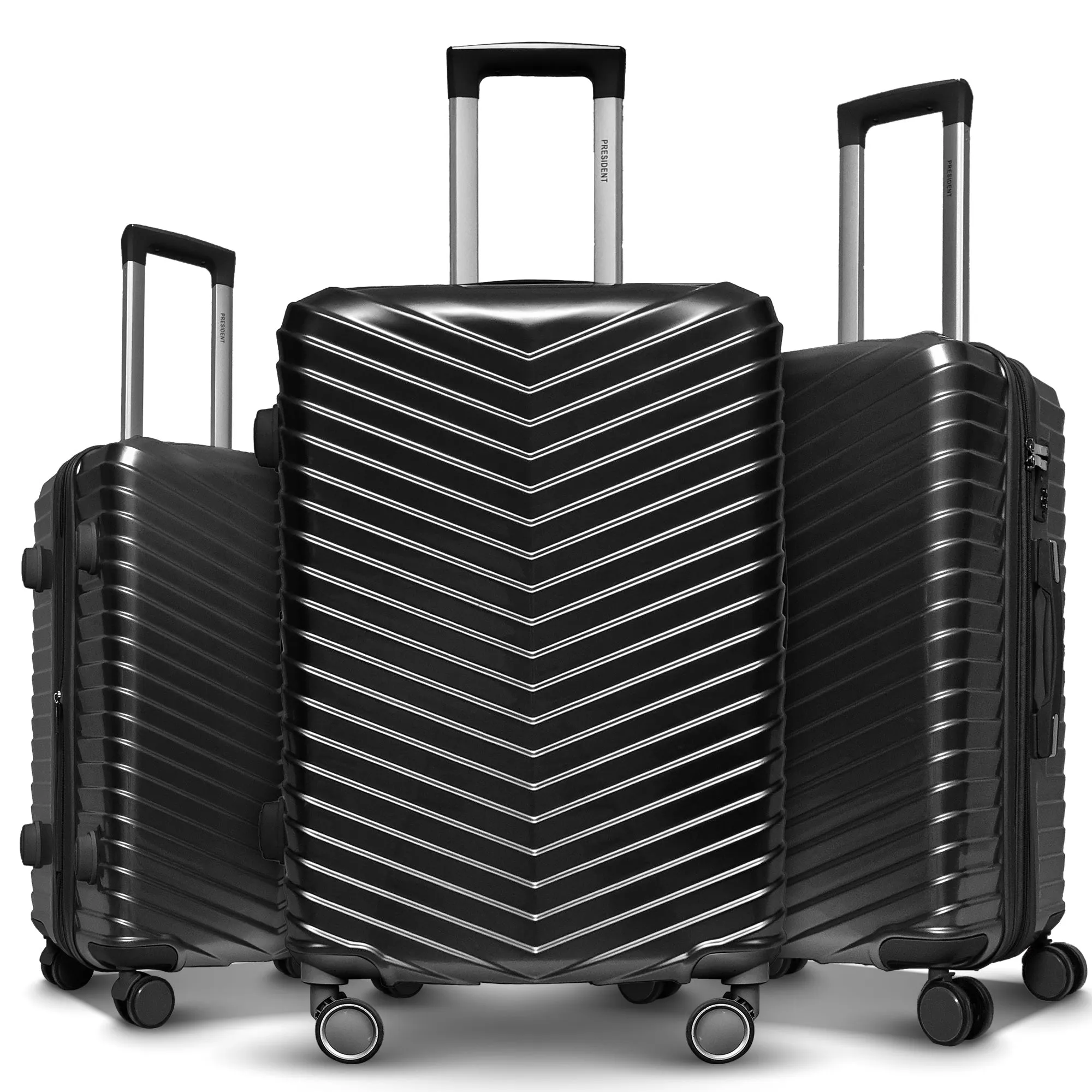 Chevron President PolyCarbonate 3pc Set Luggage (28"/24"/20")