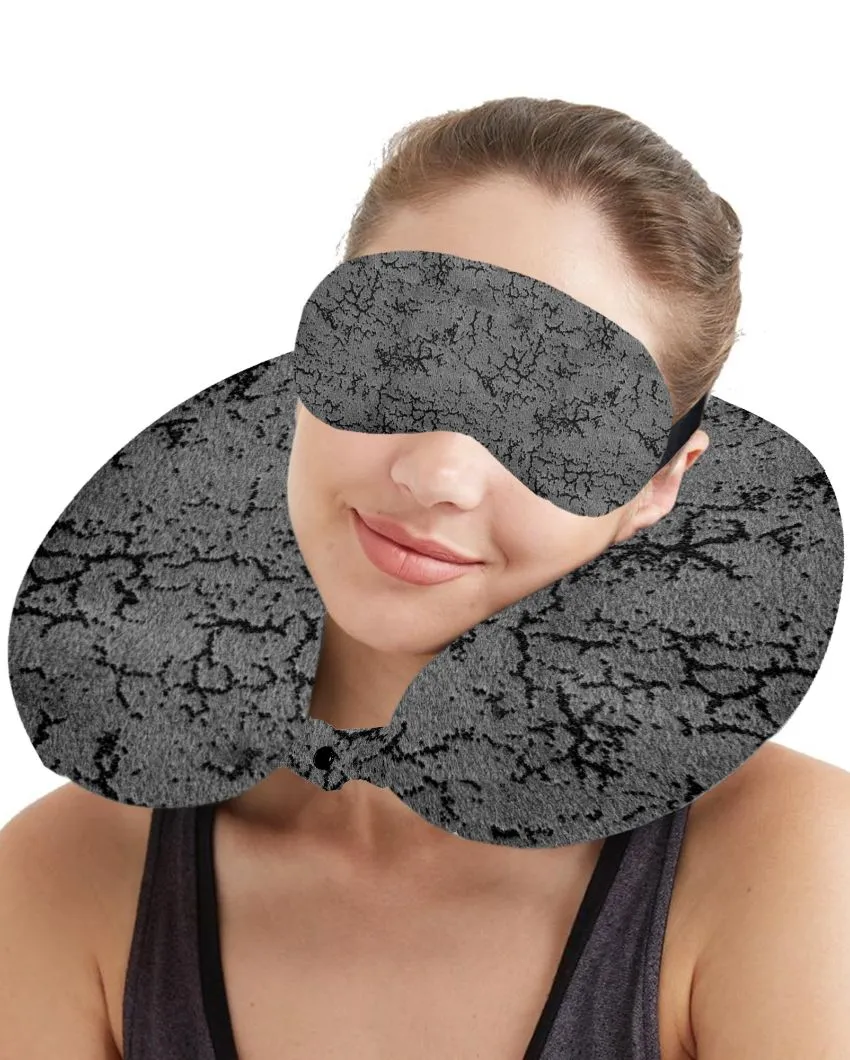 Classy Design Velvet Travel Neck Pillow With Eye Mask