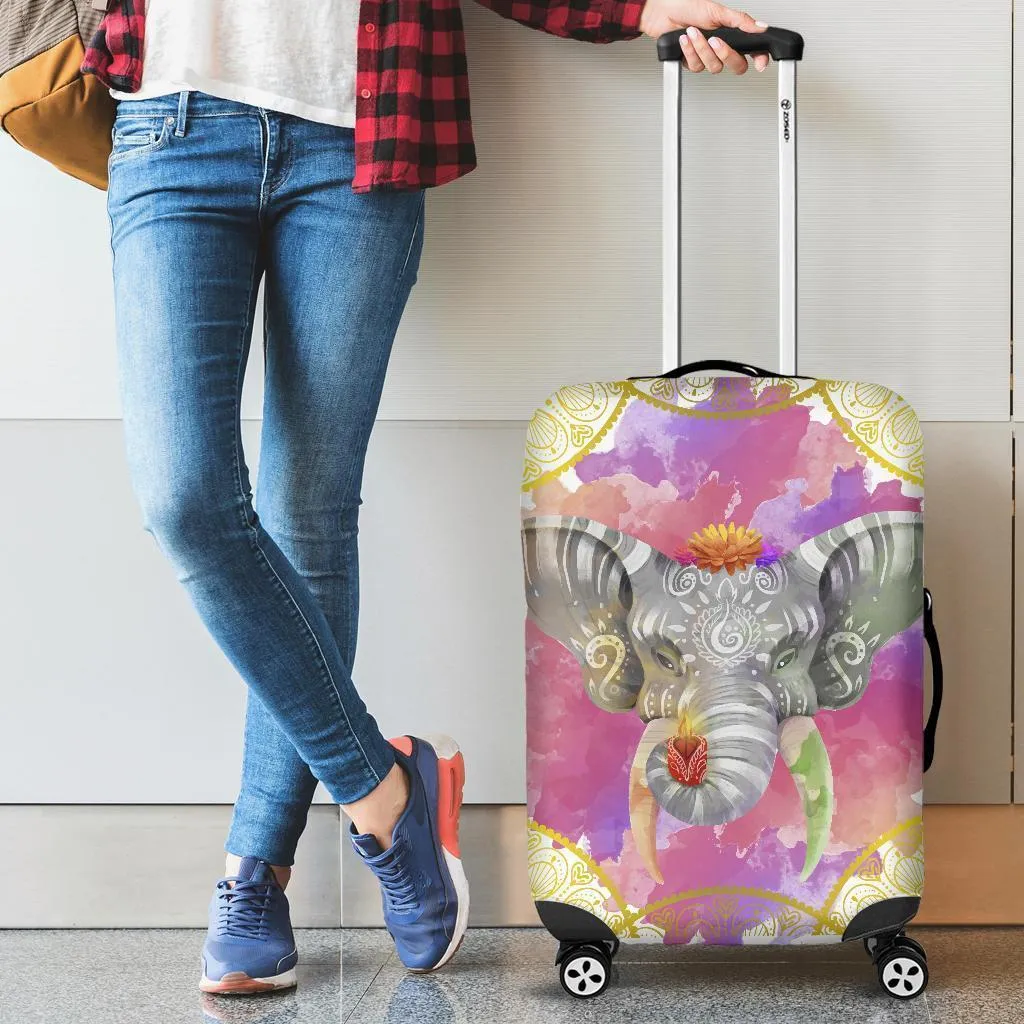 Elephant Colorful Luggage Cover