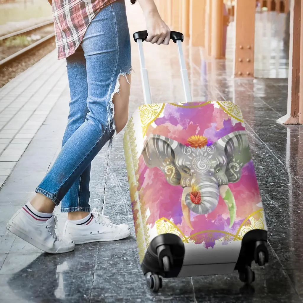 Elephant Colorful Luggage Cover