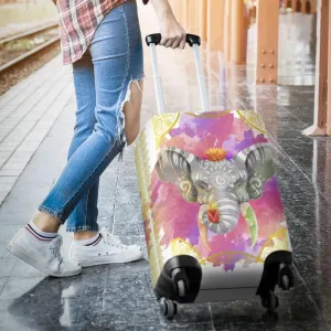 Elephant Colorful Luggage Cover