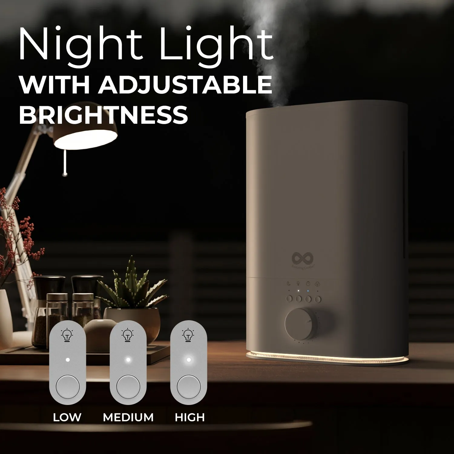Everlasting Comfort Upgraded 6L Top Fill Humidifier Large Room & Bedroom, MAX Humidifier, Quiet Cool Mist, Easy to Clean & Fill, 60 Hour Run Time, Aromatherapy