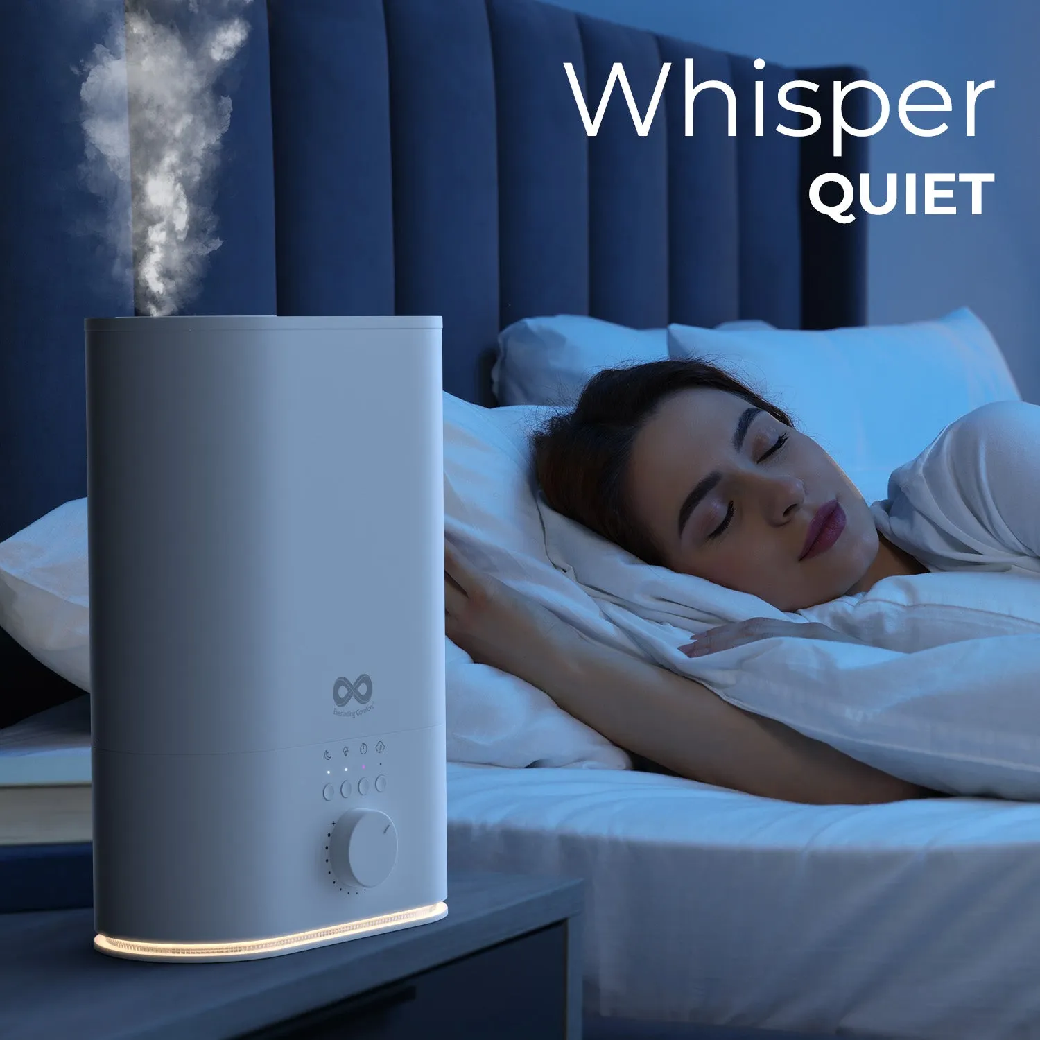 Everlasting Comfort Upgraded 6L Top Fill Humidifier Large Room & Bedroom, MAX Humidifier, Quiet Cool Mist, Easy to Clean & Fill, 60 Hour Run Time, Aromatherapy