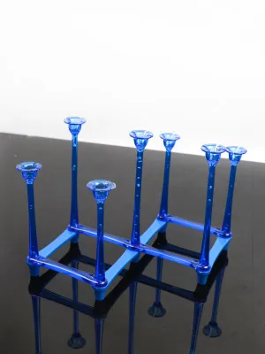 Foldable Glass Stand & Candle Stand Dark Blue
