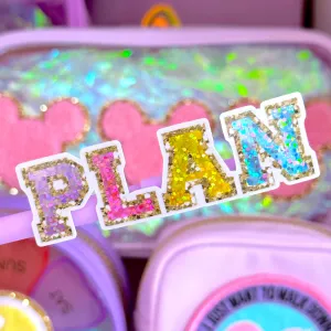 Glitter Waterproof Sticker - (Varsity Letter) PLAN