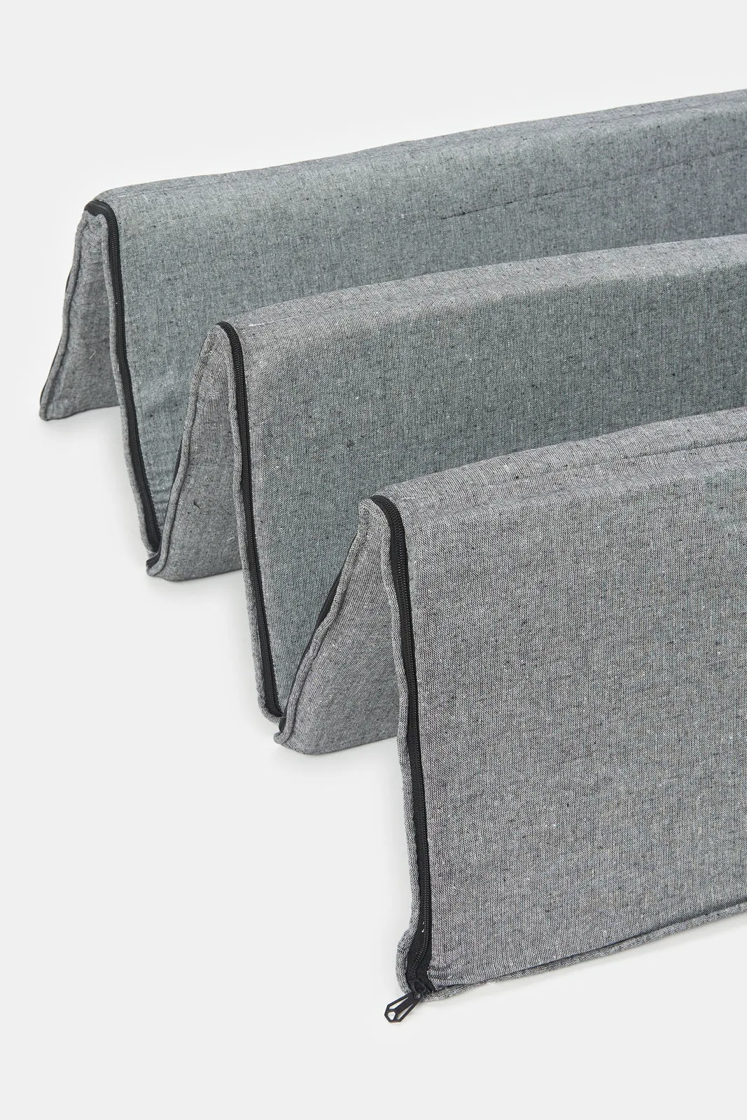 Grey Solid Travel Mattress Set (2 Piece)