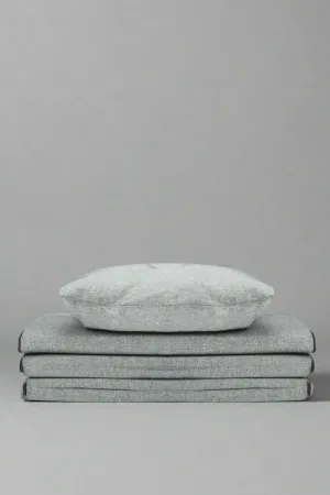Grey Solid Travel Mattress Set (2 Piece)