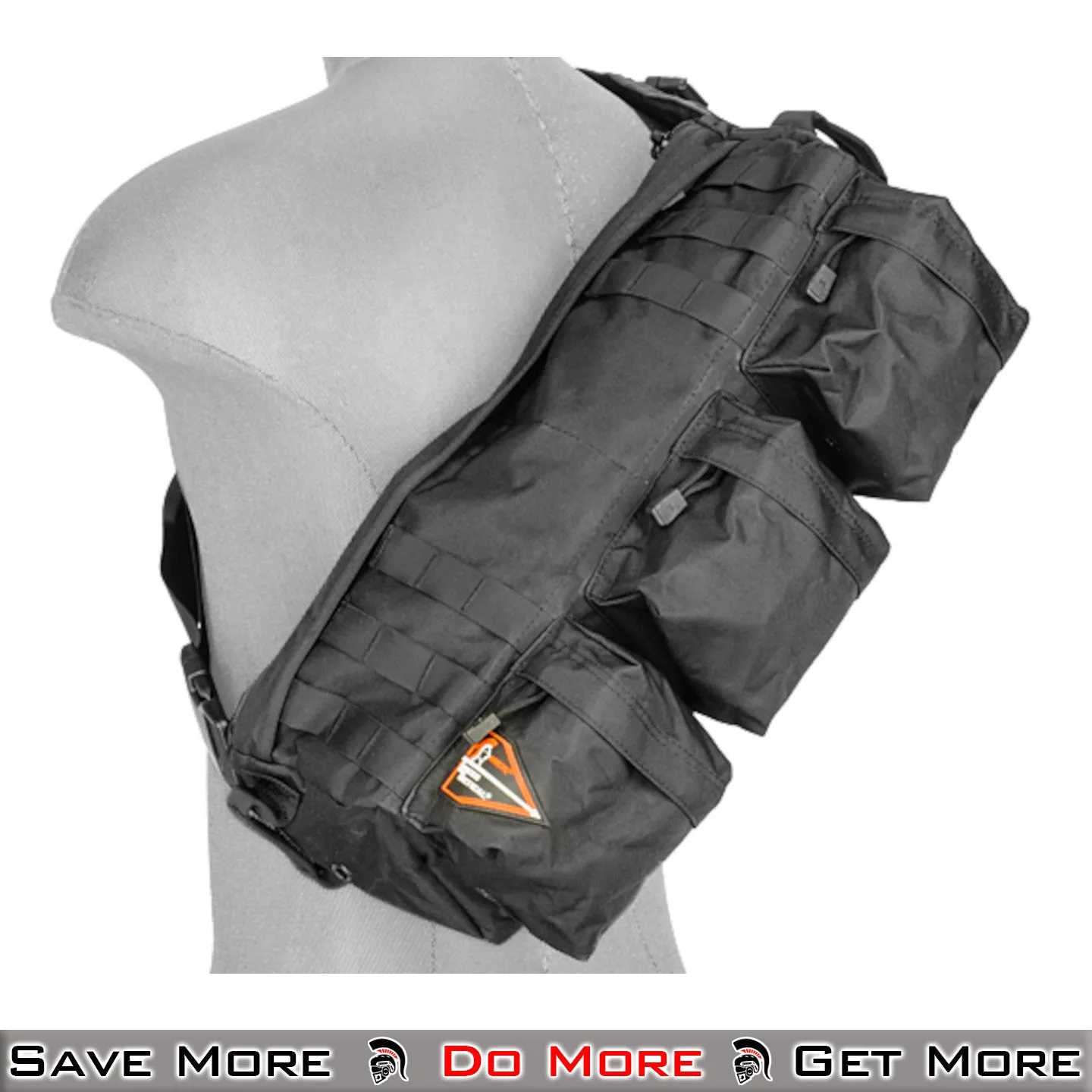 Lancer Tactical Outdoors Utility Go Pack Shoulder Bag - Black Tactical MOLLE Bag for Outdoor Use