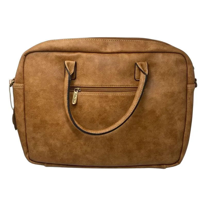 Large Capacity PU Leather with Flowers Details Handbag -B82116 KHAKI