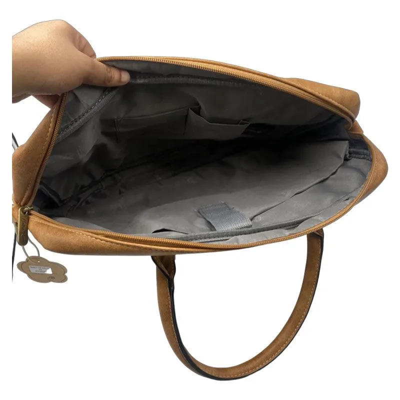 Large Capacity PU Leather with Flowers Details Handbag -B82116 KHAKI