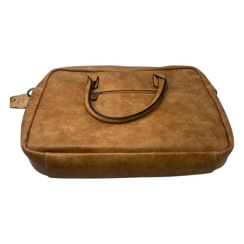 Large Capacity PU Leather with Flowers Details Handbag -B82116 KHAKI