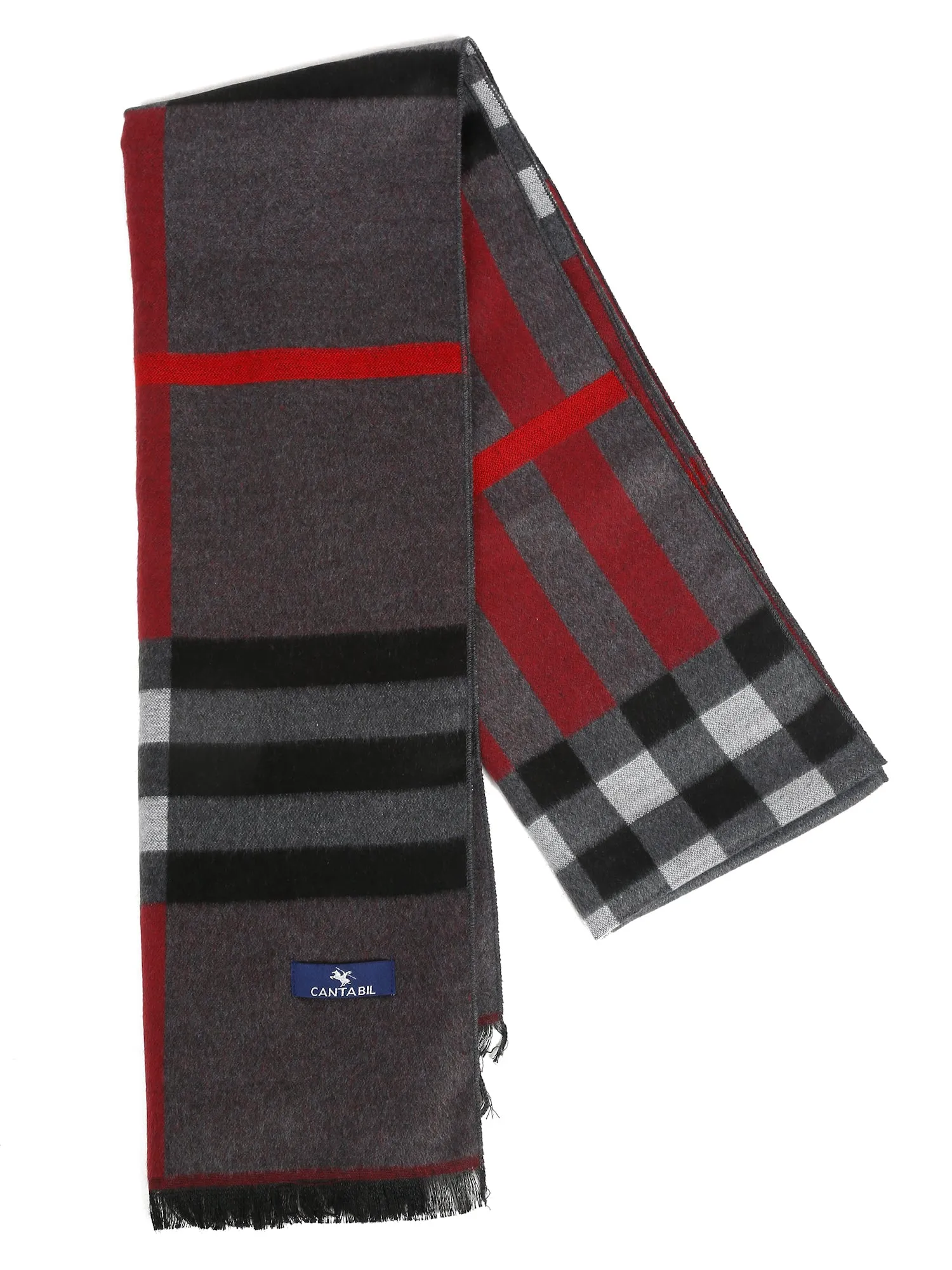 Men's Grey Fashion Broad Check  Muffler