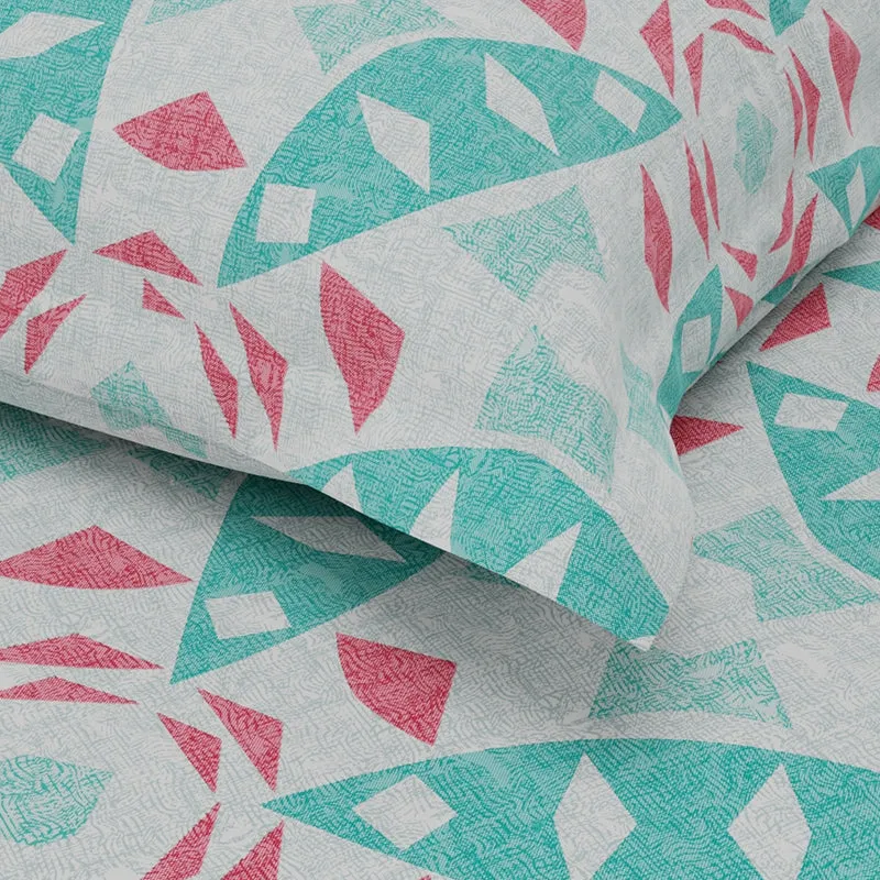 Millie Floral Bedsheet - Green & Red