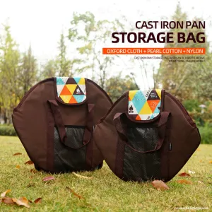 Outdoor Camping Cast Iron Pot Storage Bag, Self-Driving Barbecue Plate, Frying Pan, Frying Pan, Handbag, Thickened Portable Storage Bag