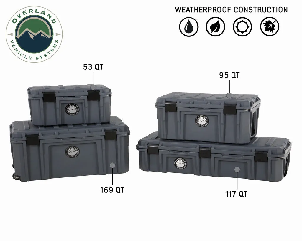 Overland Vehicle Systems D.B.S. - Dark Grey 117 QT Dry Box with Drain, and Bottle Opener