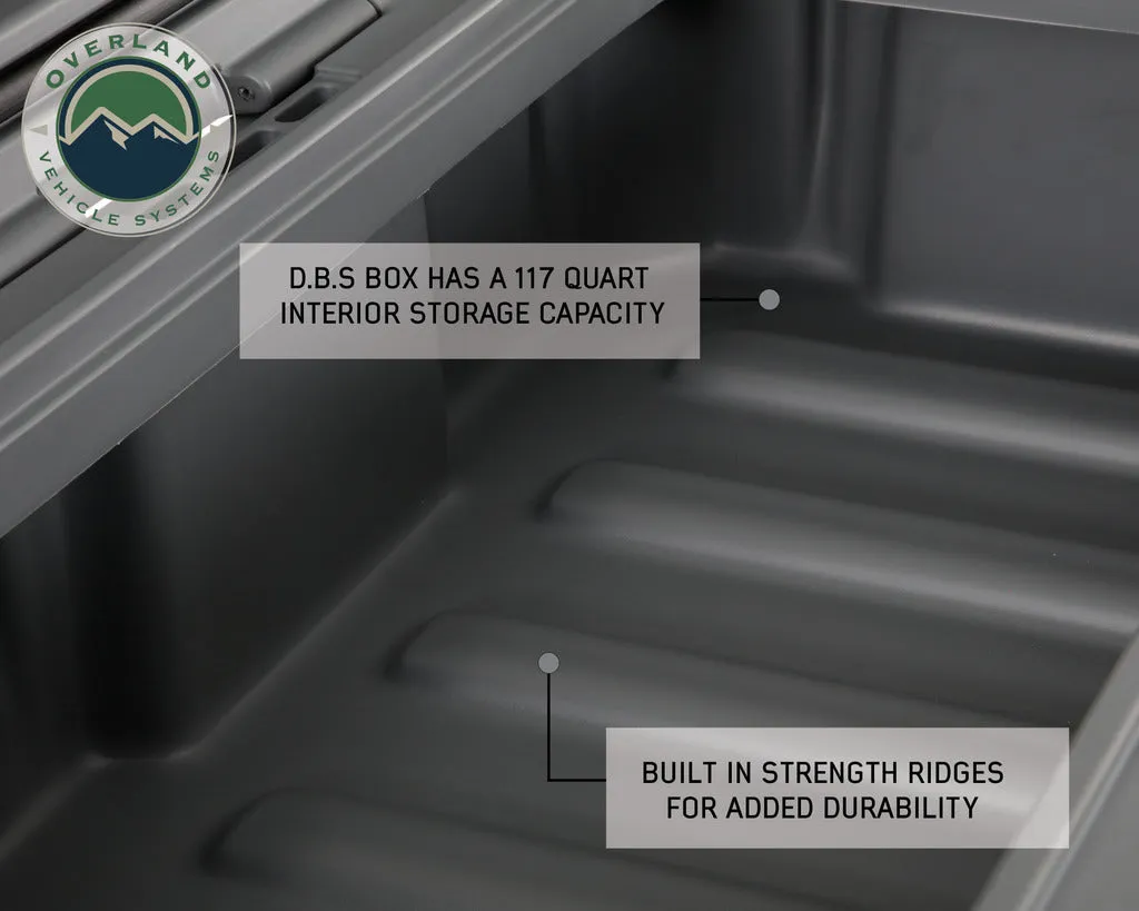 Overland Vehicle Systems D.B.S. - Dark Grey 117 QT Dry Box with Drain, and Bottle Opener