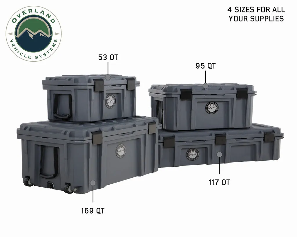 Overland Vehicle Systems D.B.S. - Dark Grey 117 QT Dry Box with Drain, and Bottle Opener