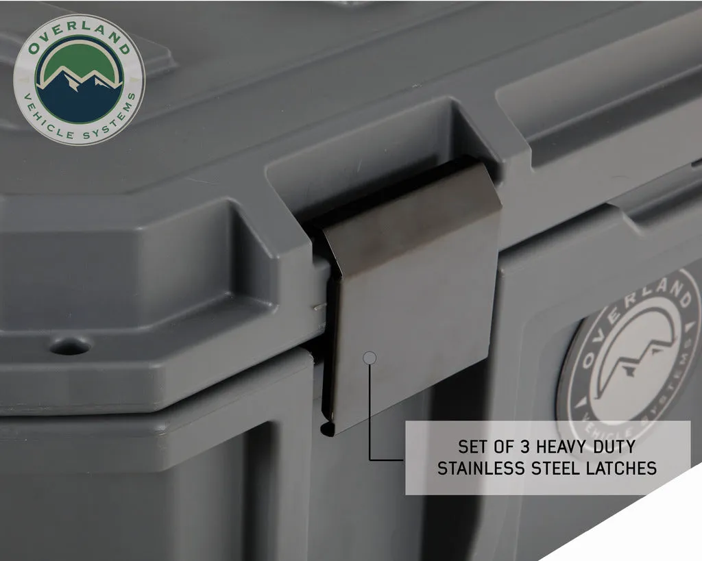 Overland Vehicle Systems D.B.S. - Dark Grey 117 QT Dry Box with Drain, and Bottle Opener