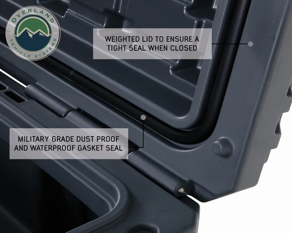 Overland Vehicle Systems D.B.S. - Dark Grey 117 QT Dry Box with Drain, and Bottle Opener