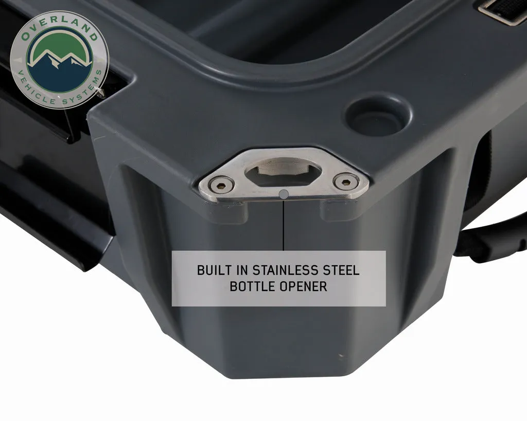 Overland Vehicle Systems D.B.S. - Dark Grey 117 QT Dry Box with Drain, and Bottle Opener