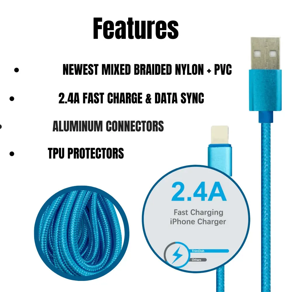 PBG 2 Pack 10FT XL Type-C Charger Cable - Compatible for Iphone, Silver