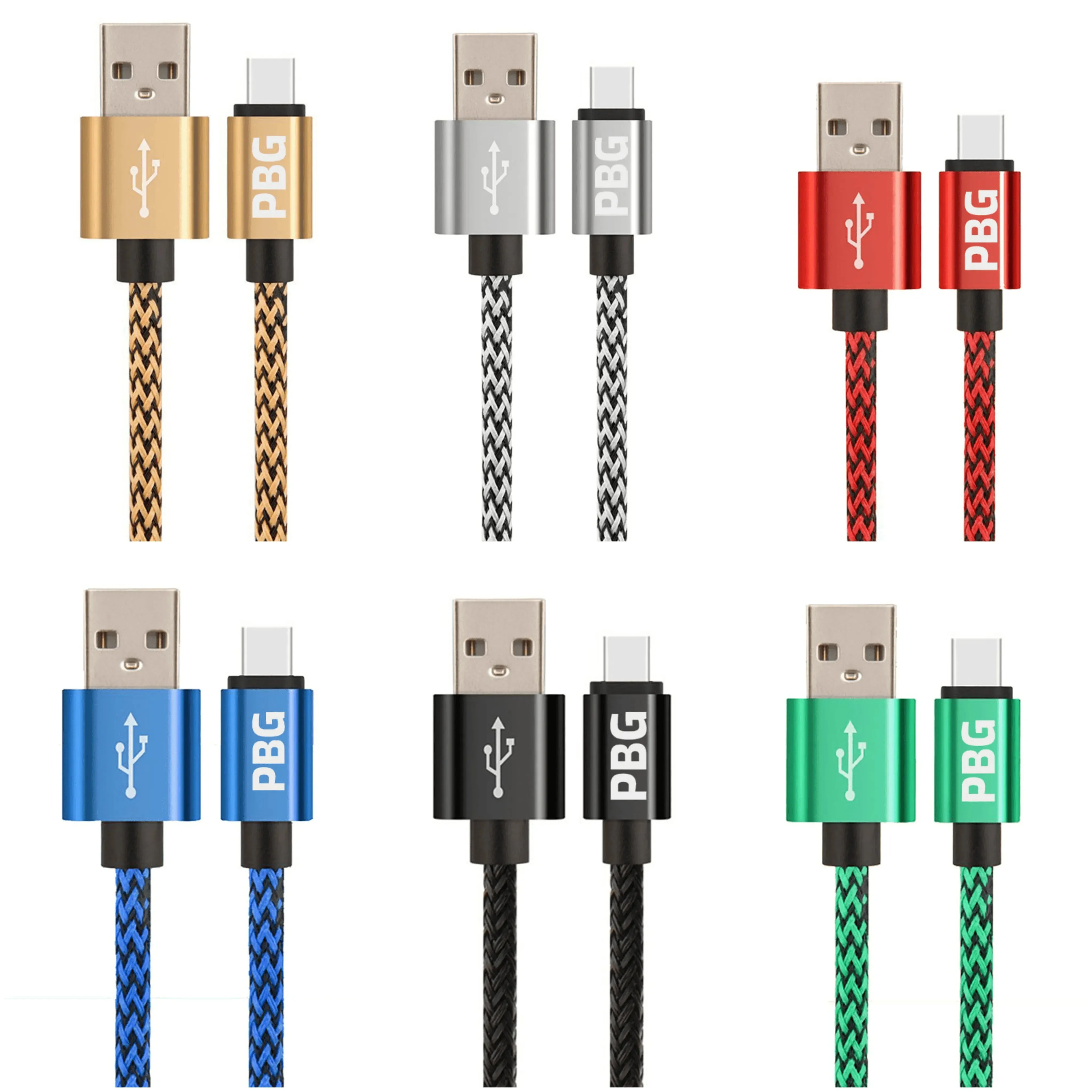 PBG 2 Pack 10FT XL Type-C Charger Cable - Compatible for Iphone, Silver