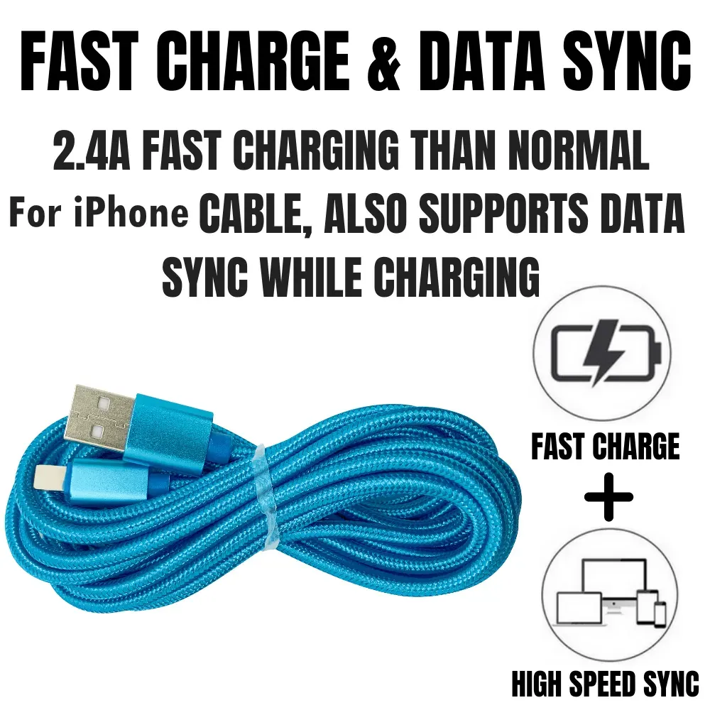 PBG 2 Pack 10FT XL Type-C Charger Cable - Compatible for Iphone, Silver
