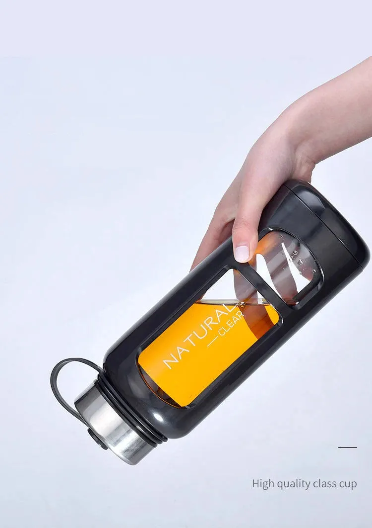 Portable Water Bottle Glass 520/650/1000ml Large Capacity