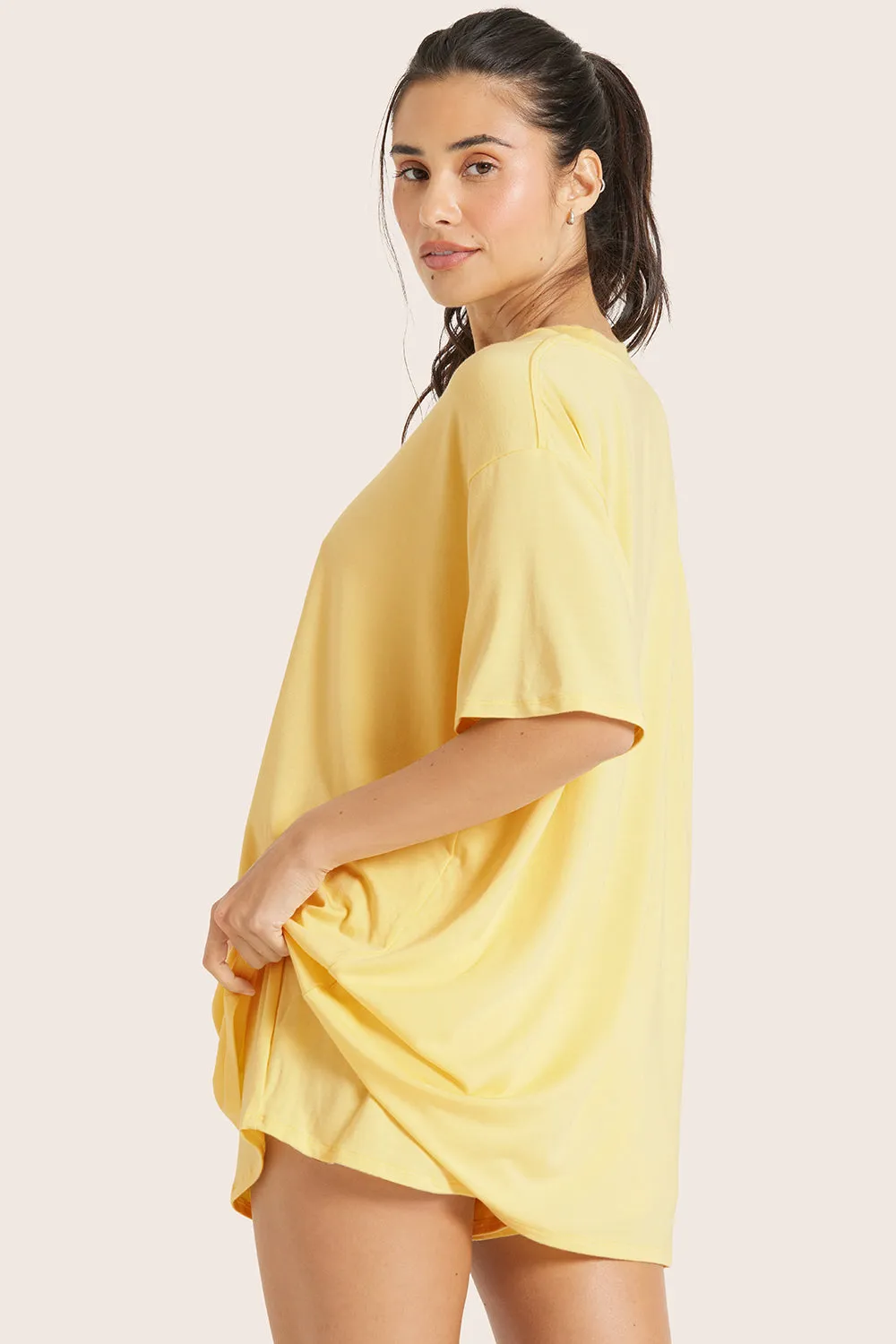 SLEEP JERSEY OVERSIZED BOYFRIEND SLEEP TEE - DANDELION