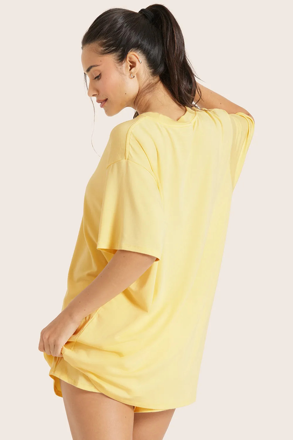 SLEEP JERSEY OVERSIZED BOYFRIEND SLEEP TEE - DANDELION