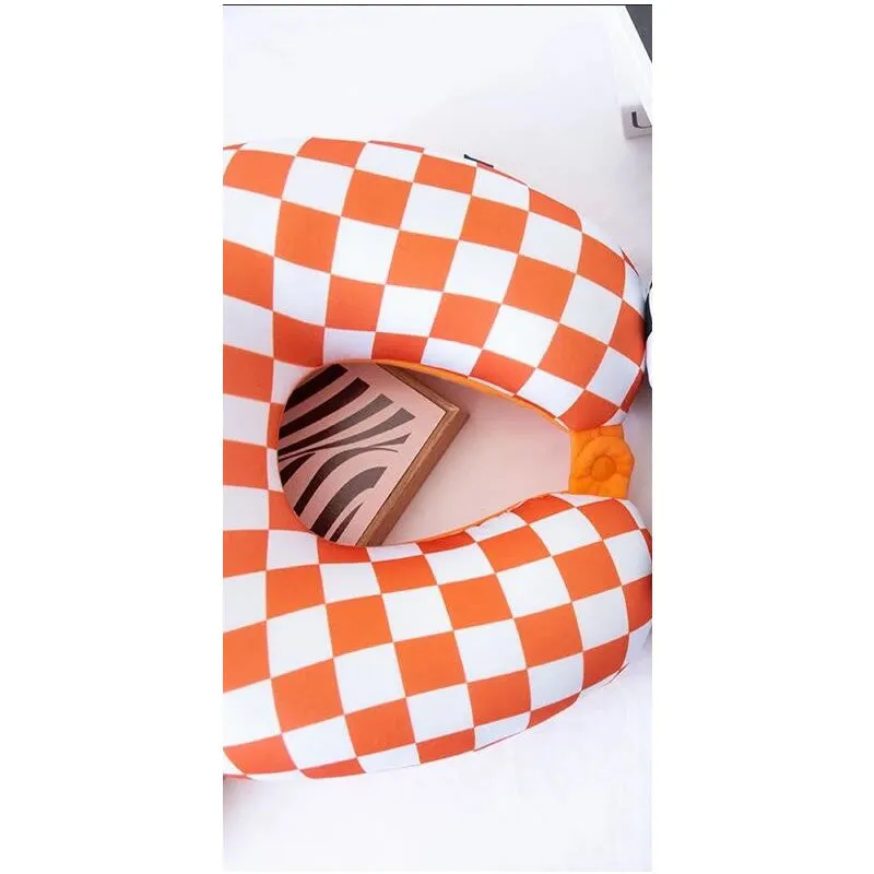 U-Shape Travel Neck Pillow -727010 Orange And White
