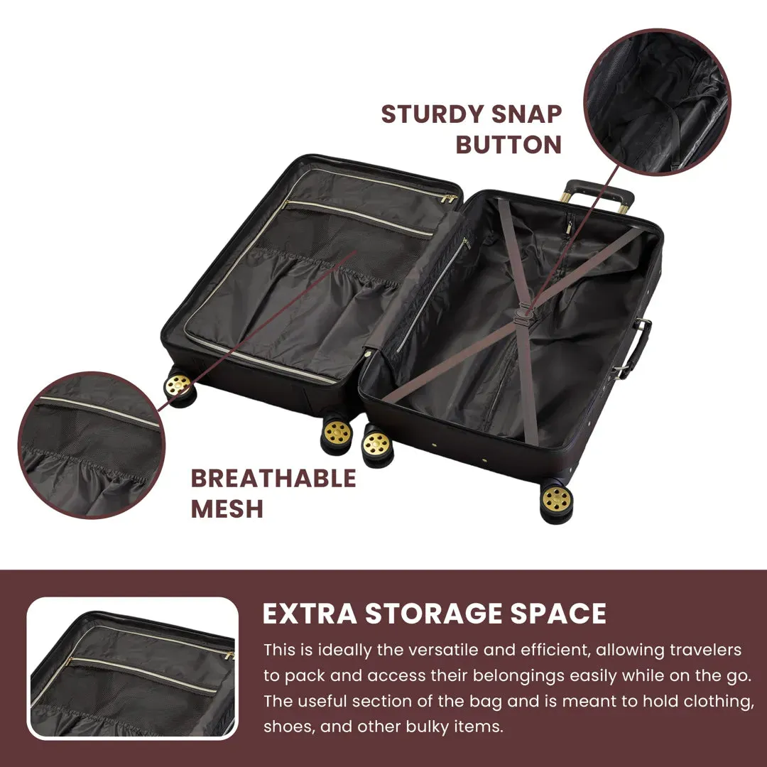 Vintage - Suitcase Hard-Shell 4 Spinner Wheels Travel Bag