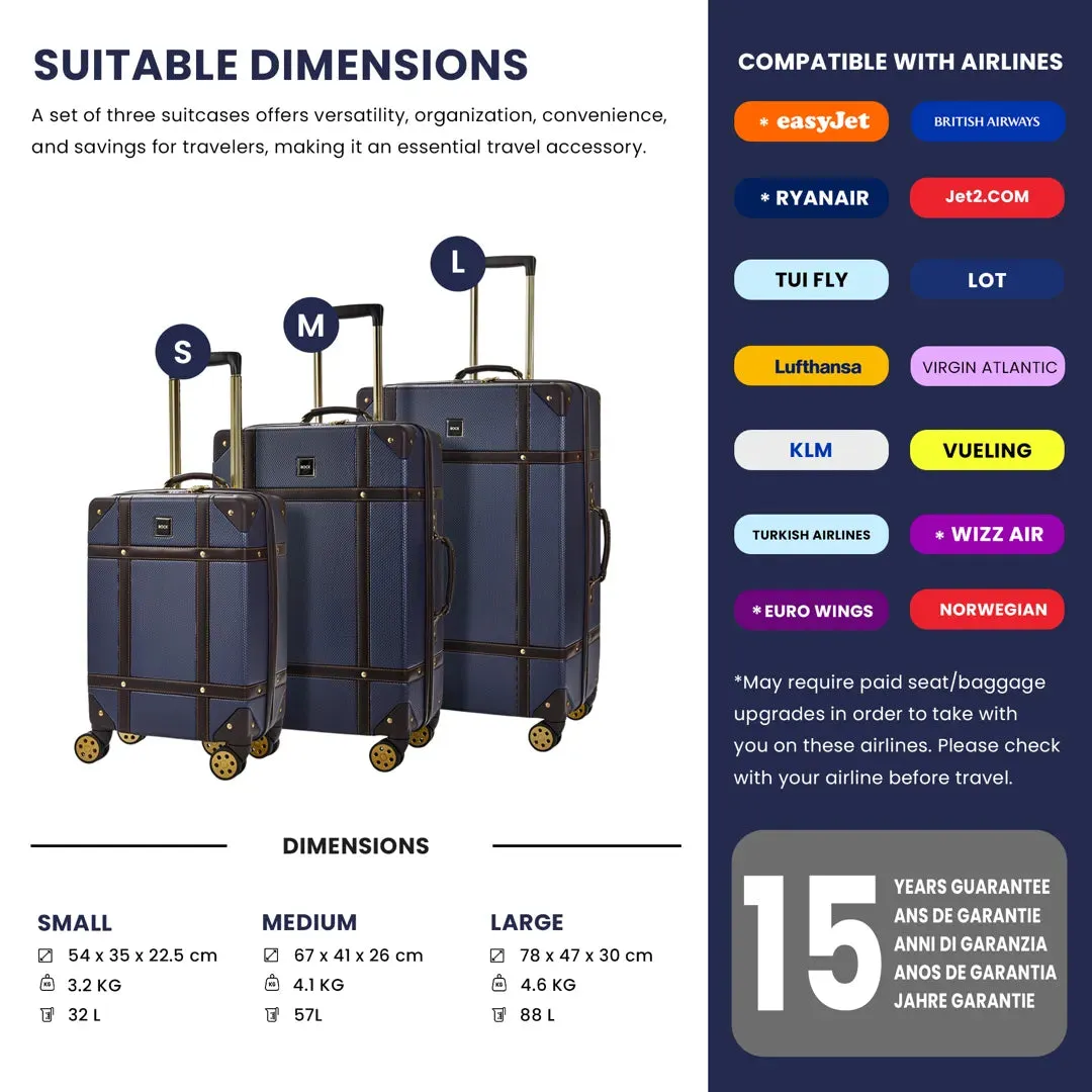 Vintage - Suitcase Hard-Shell 4 Spinner Wheels Travel Bag