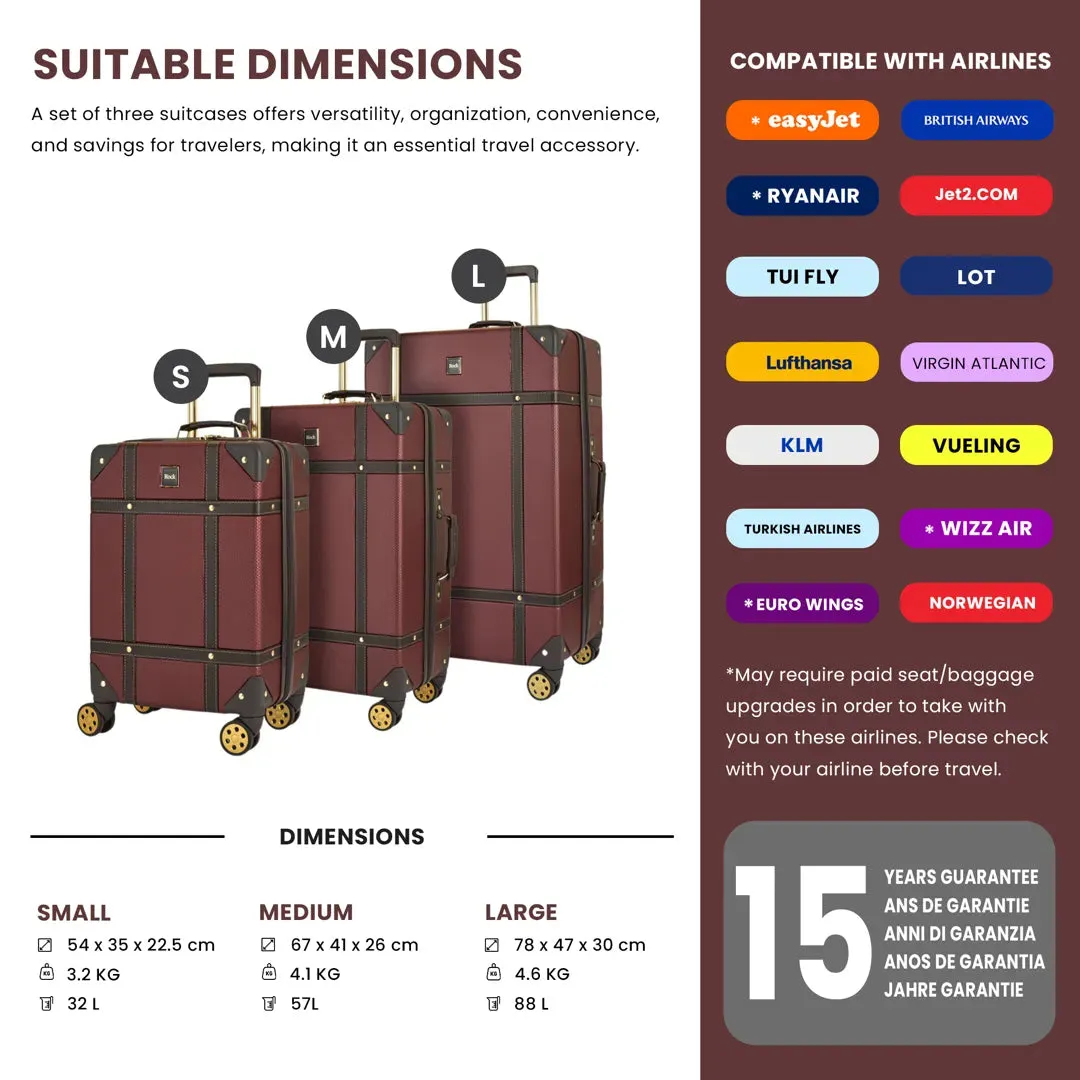 Vintage - Suitcase Hard-Shell 4 Spinner Wheels Travel Bag