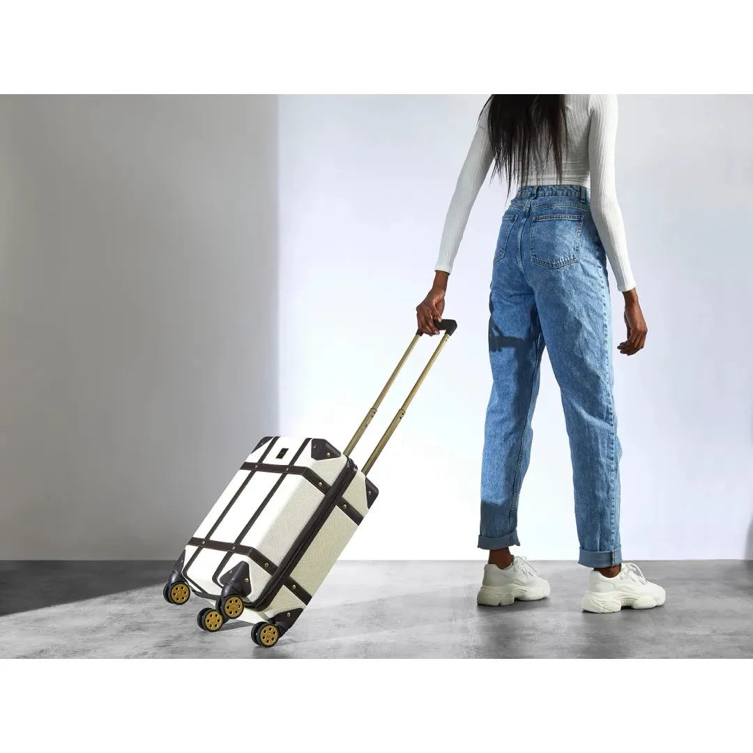 Vintage - Suitcase Hard-Shell 4 Spinner Wheels Travel Bag