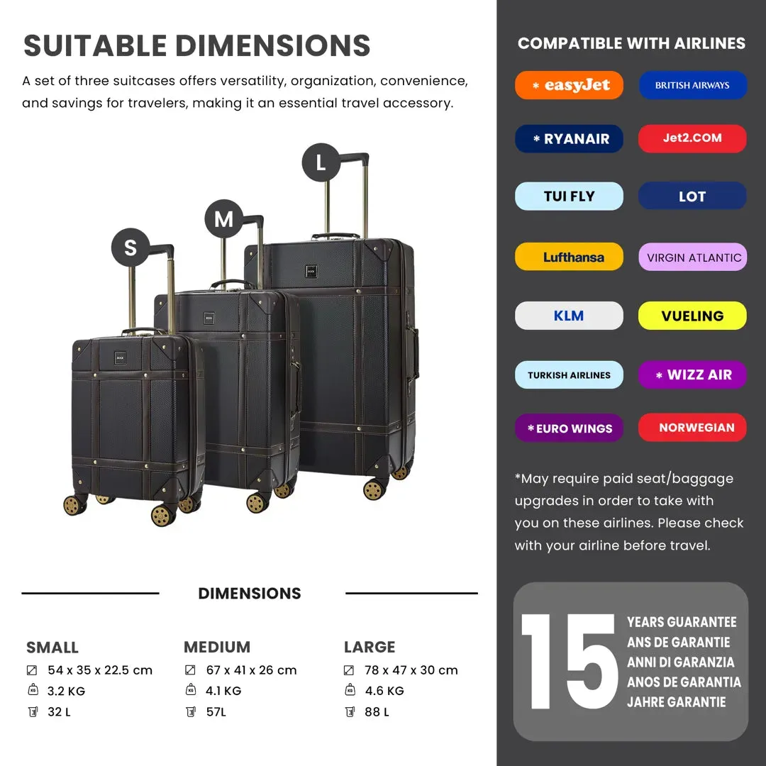 Vintage - Suitcase Hard-Shell 4 Spinner Wheels Travel Bag