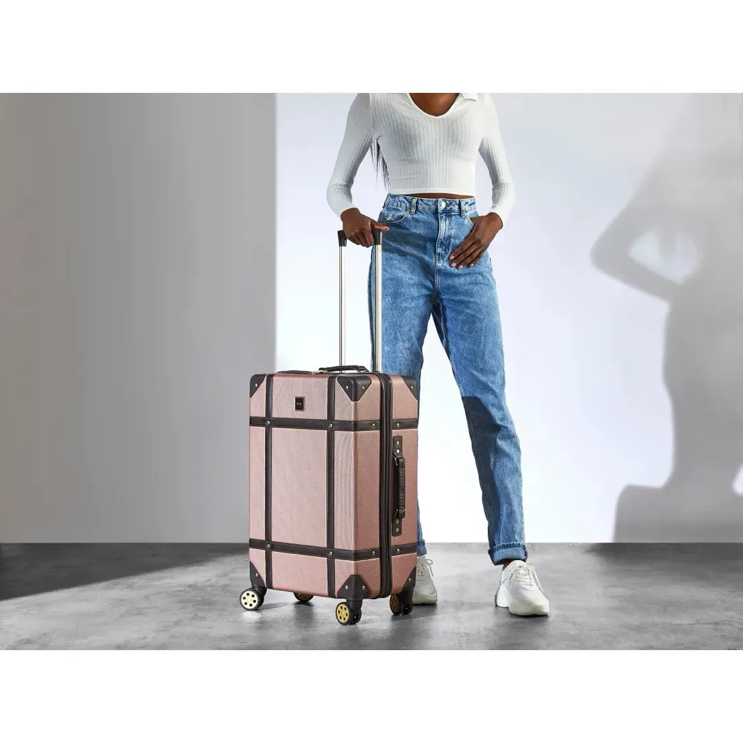 Vintage - Suitcase Hard-Shell 4 Spinner Wheels Travel Bag